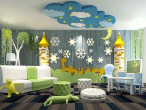 北欧幼儿园休息区活动室3d模型 北欧幼儿园休息区活动室