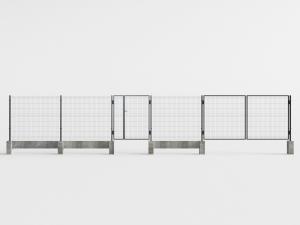 现代金属网护栏围挡3d模型 现代金属网护栏围挡