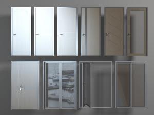 现代黑色平开门