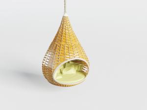东南亚藤编水滴造型的吊椅