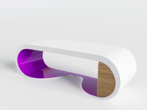 现代内嵌紫色的异形白色茶几3d模型 现代内嵌紫色的异形白色茶几