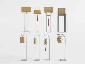 中式方形灯罩的落地灯