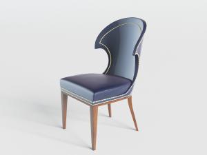 北欧蓝色带铆钉的餐椅