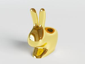 现代金色兔子坐墩