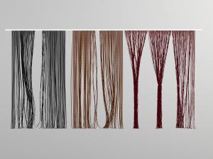 现代深绿色暗红色垂丝窗帘窗纱3d模型 现代深绿色暗红色垂丝窗帘窗纱