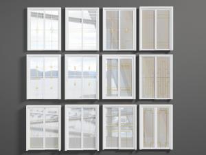 现代白色边框的推拉门