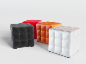 现代彩色方形软包坐墩