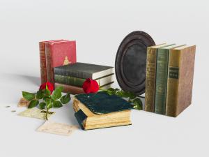 欧式封面破旧的书籍