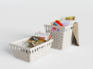 收纳篮里的书籍