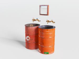 工业风汽油桶洗手盆