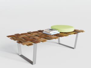 中式实木条编织套叠的茶几3d模型 中式实木条编织套叠的茶几