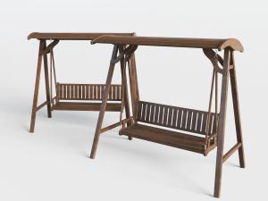 现代美式实木秋千吊椅