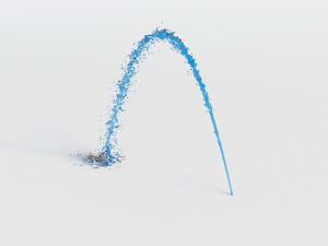 喷射呈弧形的水柱