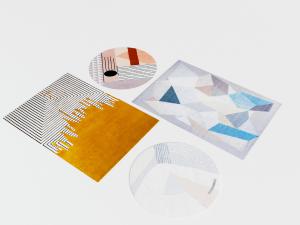 现代方形和圆形地毯3d模型 现代方形和圆形地毯