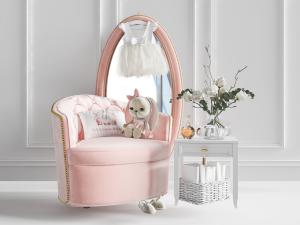 现代粉色儿童单人沙发、边几3d模型 现代粉色儿童单人沙发、边几