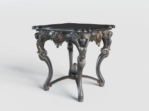 欧式人物雕像四脚的方形边几3d模型 欧式人物雕像四脚的方形边几