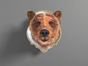 北欧挂在墙面上的棕熊墙饰挂件