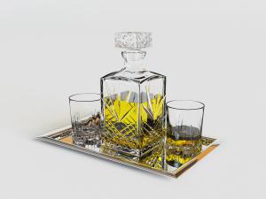 欧式钻石玻璃杯酒瓶3d模型 欧式钻石玻璃杯酒瓶