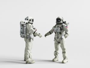 张开双臂的宇航员