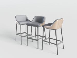 新中式灰色吧椅