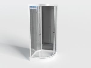 现代不锈钢边框的弧形淋浴房