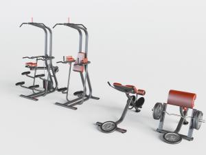 健身房跑步机、引体向上器、单双杠架健身器材