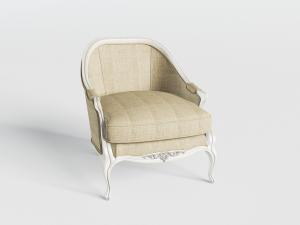 欧式金属雕花边框的布艺单人沙发3d模型 欧式金属雕花边框的布艺单人沙发