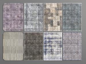 新中式做旧图案的地毯3d模型 新中式做旧图案的地毯