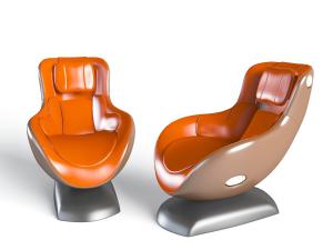 现代橙色皮革单人沙发3d模型 现代橙色皮革单人沙发