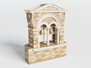 欧式带拱形装饰的老式壁炉