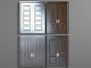 现代双扇实木大门