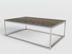 现代长方形多边形花纹台面的茶几3d模型 现代长方形多边形花纹台面的茶几