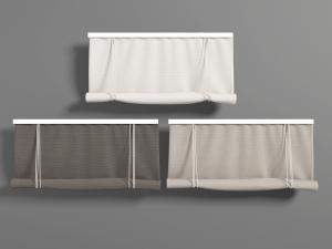 新中式布艺卷帘窗帘3d模型 新中式布艺卷帘窗帘
