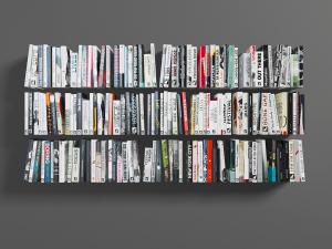 摆放整齐的三排书籍