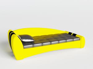 现代明黄色带黑色坐垫的贵妃椅美人榻