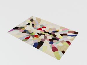 现代多彩拼接图案的长方形地毯3d模型 现代多彩拼接图案的长方形地毯