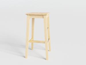 现代北欧方形实木吧凳