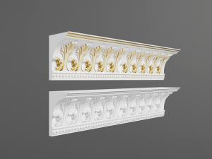欧式镶金边的雕花石膏角线