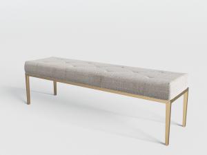 欧式带有菱形花纹布艺长方形坐凳