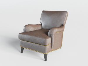 欧式泛着银光的皮革单人沙发3d模型 欧式泛着银光的皮革单人沙发