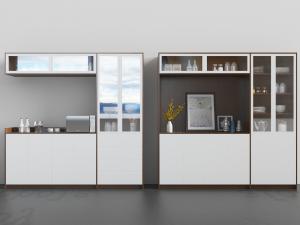 新中式白色中间镂空的餐边柜、装饰柜