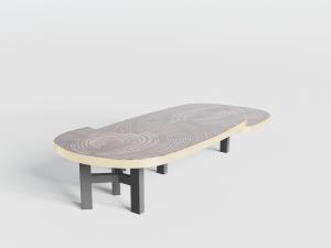 新中式树木年轮图案的椭圆形茶几3d模型 新中式树木年轮图案的椭圆形茶几