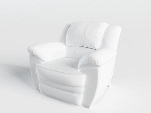 现代白色布艺单人沙发3d模型 现代白色布艺单人沙发