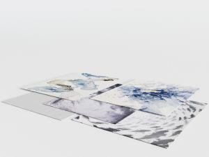 新中式墨染图案的地毯3d模型 新中式墨染图案的地毯