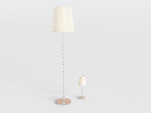 简欧串珠灯柱的落地灯、台灯