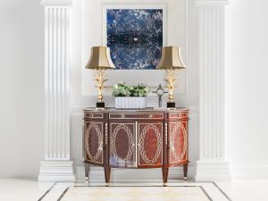 欧式镶嵌金边花纹的红色实木玄关柜3d模型 欧式镶嵌金边花纹的红色实木玄关柜