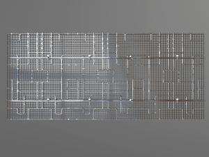 工业风金属管和铁丝网状吊顶