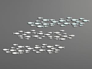 新中式鱼群墙饰挂件