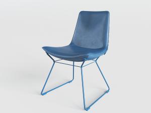 现代蓝色皮革餐椅