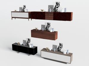 新中式现代长方形实木电视柜